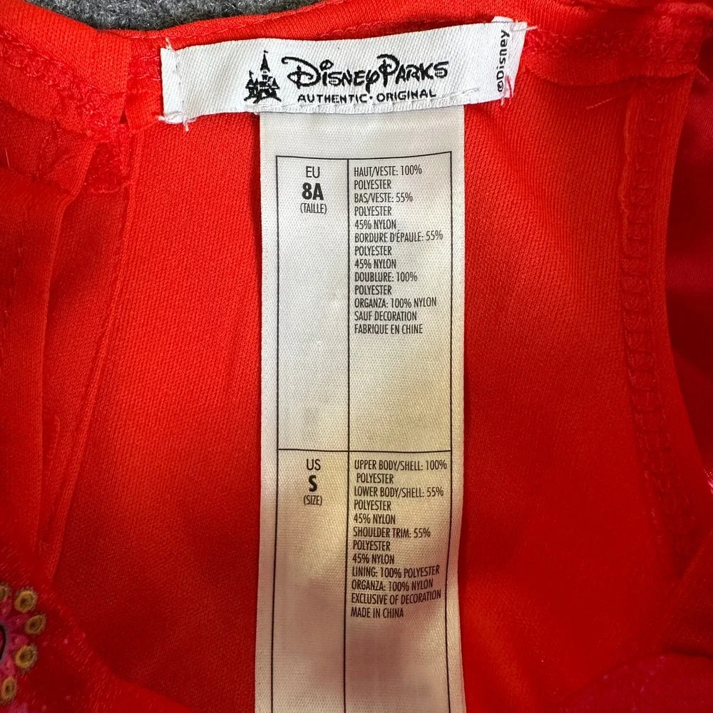 Disney Parks Elena of Avalor Red Floral Princess Costume Dress Girls Small 8A